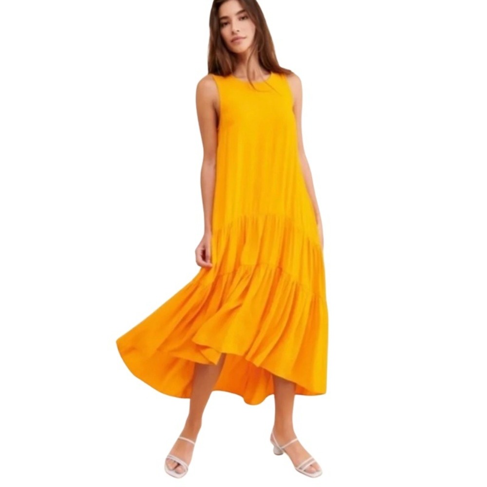 Anthropologie Maeve Marlene Sleeveless Tiered Maxi Dress Tiered Maxi Size Medium